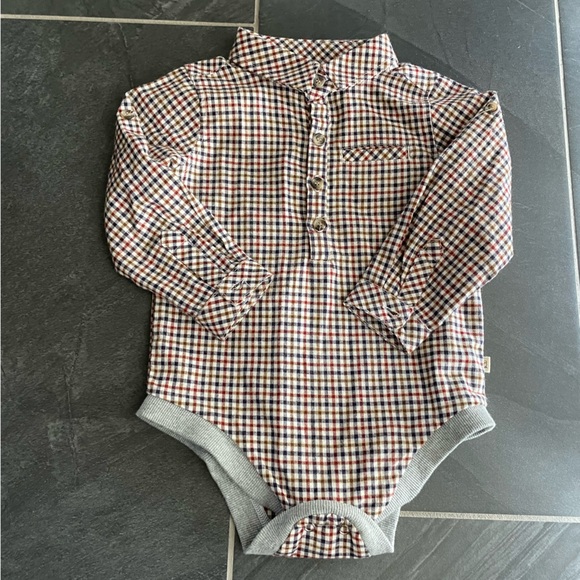 Me & Henry Other - Me & Henry 18-24 Month Polo Onesie 1/2 Plaid Button Down